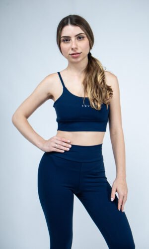 conjunto feminino calÇa e top azul marinho